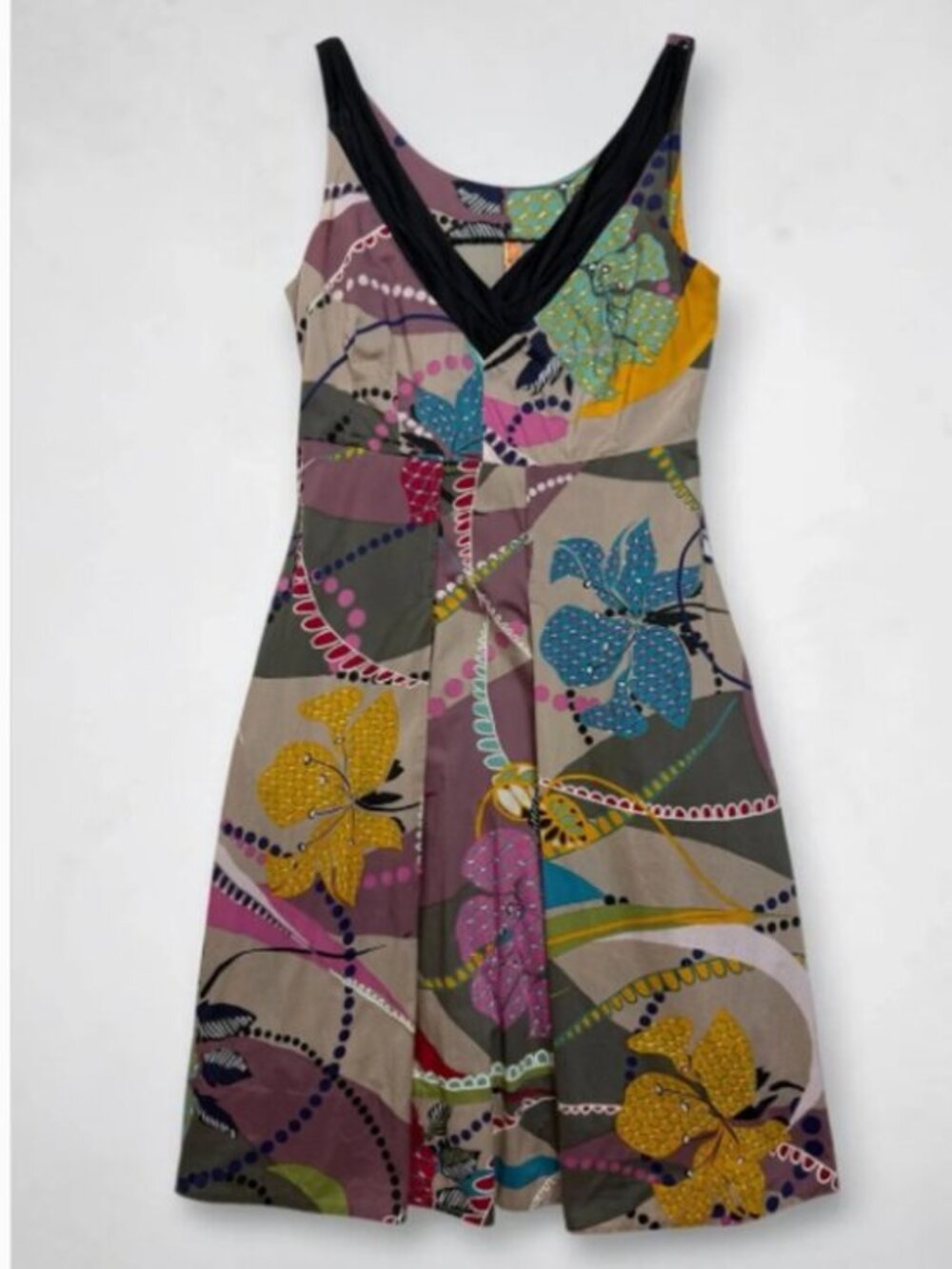 MAEVE Anthropologie Fit and Flare A Line Tank Dress Vibrant Boho Colors Size 4